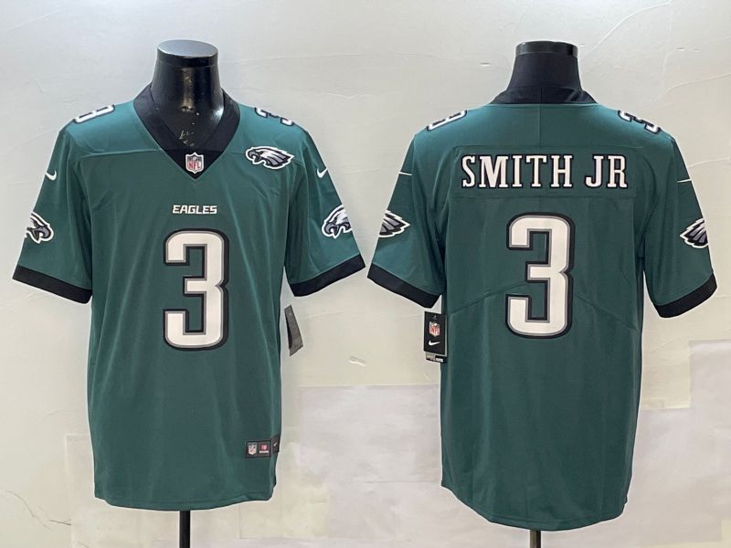 Men Philadelphia Eagles #3 Smith jr Green Second generation 2025 Nike Limited NFL Jersey style 4